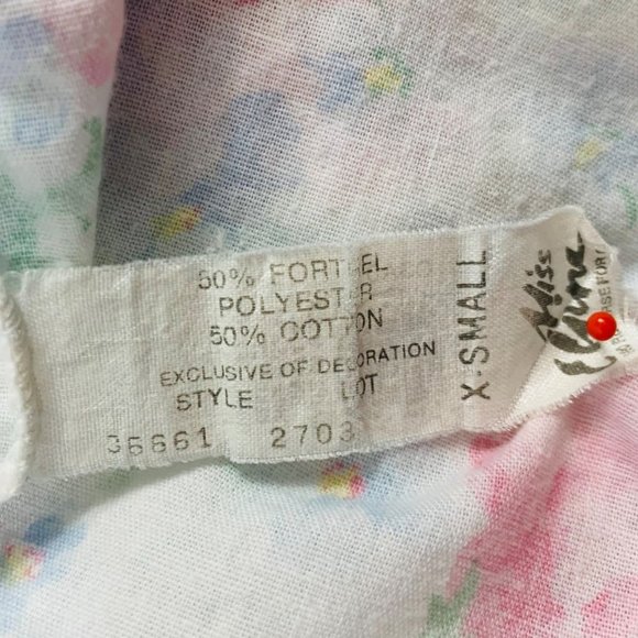 VTG Miss Elaine Womens Nightgown Size XS Floral Snap Front Long Sleeve Pockets - Picture 10 of 13